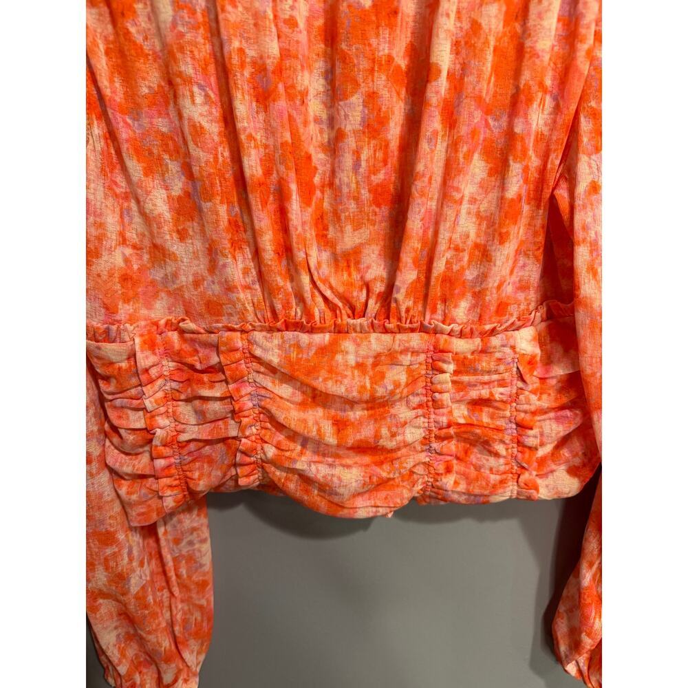 NWT Anthropologie Cropped Ruched Button Blouse - Medium - Picture 9 of 9